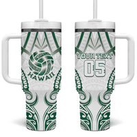Custom Hawaii Volleyball Tumbler With Handle Polynesian Pattern - Polynesian Pride