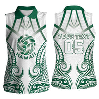Custom Hawaii Volleyball Women Sleeveless Polo Shirt Polynesian Pattern - Polynesian Pride