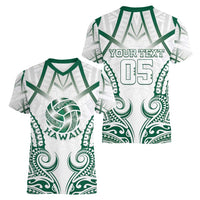 Custom Hawaii Volleyball Women V-Neck T-Shirt Polynesian Pattern - Polynesian Pride