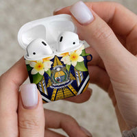 Nauru Independence Day AirPods Case Coat Of Arms With Plumeria - Polynesian Pride