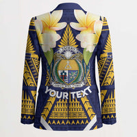 Personalised Nauru Independence Day Blazer Coat Of Arms With Plumeria - Polynesian Pride