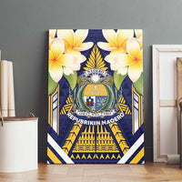 Nauru Independence Day Canvas Wall Art Coat Of Arms With Plumeria - Polynesian Pride