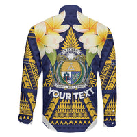 Personalised Nauru Independence Day Family Matching Summer Maxi Dress and Hawaiian Shirt Coat Of Arms With Plumeria LT05 - Polynesian Pride