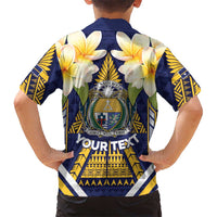 Personalised Nauru Independence Day Hawaiian Shirt Coat Of Arms With Plumeria - Polynesian Pride