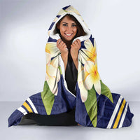 Nauru Independence Day Hooded Blanket Coat Of Arms With Plumeria - Polynesian Pride