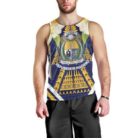 Personalised Nauru Independence Day Men Tank Top Coat Of Arms With Plumeria - Polynesian Pride