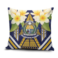 Nauru Independence Day Pillow Cover Coat Of Arms With Plumeria - Polynesian Pride