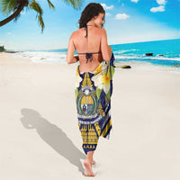 Nauru Independence Day Sarong Coat Of Arms With Plumeria - Polynesian Pride