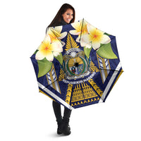 Nauru Independence Day Umbrella Coat Of Arms With Plumeria - Polynesian Pride