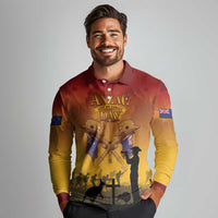 ANZAC Day Long Sleeve Polo Shirt Australia And New Zealand Slouch Hats