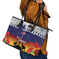 New Zealand And Australia ANZAC Last Post Leather Tote Bag