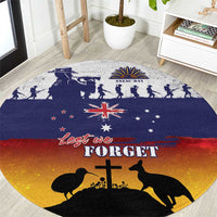 New Zealand And Australia ANZAC Last Post Round Carpet LT05 Blue - Polynesian Pride