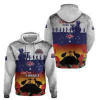 New Zealand And Australia ANZAC Last Post Zip Hoodie