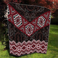 New Zealand Aotearoa Quilt Red Taniko Art Maori Pattern