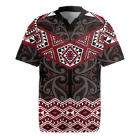 New Zealand Aotearoa Rugby Jersey Red Taniko Art Maori Pattern LT05 Red - Polynesian Pride