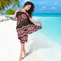 New Zealand Aotearoa Sarong Red Taniko Art Maori Pattern