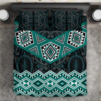 New Zealand Aotearoa Bedding Set Turquoise Taniko Art Maori Pattern LT05 Turquoise - Polynesian Pride