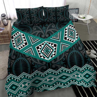 New Zealand Aotearoa Bedding Set Turquoise Taniko Art Maori Pattern LT05 - Polynesian Pride