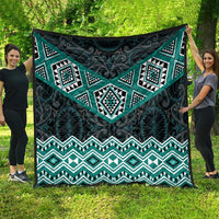 New Zealand Aotearoa Quilt Turquoise Taniko Art Maori Pattern LT05 - Polynesian Pride