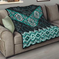 New Zealand Aotearoa Quilt Turquoise Taniko Art Maori Pattern LT05 - Polynesian Pride
