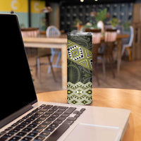 New Zealand Aotearoa Skinny Tumbler Yellow Taniko Art Maori Pattern LT05 - Polynesian Pride