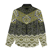 New Zealand Aotearoa Women Casual Shirt Yellow Taniko Art Maori Pattern LT05 - Polynesian Pride