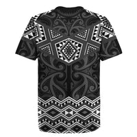 New Zealand Aotearoa Rugby Jersey Black Taniko Art Maori Pattern LT05 - Polynesian Pride