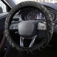 New Zealand Aotearoa Steering Wheel Cover Black Taniko Art Maori Pattern