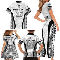 Custom Fiji 2026 Rugby Family Matching Short Sleeve Bodycon Dress and Hawaiian Shirt Fijian Tapa Pattern LT05 - Polynesian Pride