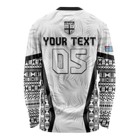 Custom Fiji 2026 Rugby Long Sleeve Shirt Fijian Tapa Pattern