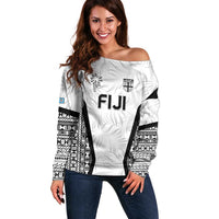 Custom Fiji 2026 Rugby Off Shoulder Sweater Fijian Tapa Pattern