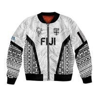 Custom Fiji 2026 Rugby Sleeve Zip Bomber Jacket Fijian Tapa Pattern