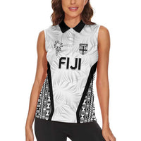 Custom Fiji 2026 Rugby Women Sleeveless Polo Shirt Fijian Tapa Pattern LT05 - Polynesian Pride