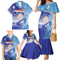 Personalised Marshall Islands Remembrance Day Family Matching Mermaid Dress and Hawaiian Shirt We Will Always Remember