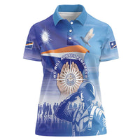 Personalised Marshall Islands Remembrance Day Women Polo Shirt We Will Always Remember LT05 Female Blue - Polynesian Pride