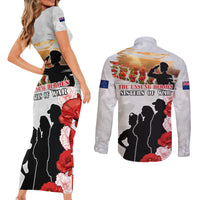 New Zealand ANZAC Day Couples Matching Short Sleeve Bodycon Dress and Long Sleeve Button Shirt The Unsung Heroes Sisters of War LT05 - Polynesian Pride