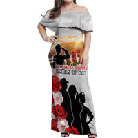 New Zealand ANZAC Day Off Shoulder Maxi Dress The Unsung Heroes Sisters of War LT05 Women White - Polynesian Pride