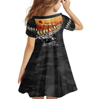 New Zealand ANZAC Rugby Family Matching Short Sleeve Bodycon Dress and Hawaiian Shirt Soldier Fern With Kiwi Bird LT05