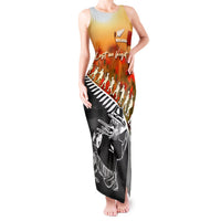 New Zealand ANZAC Rugby Tank Maxi Dress Soldier Fern With Kiwi Bird LT05 Women Black - Polynesian Pride