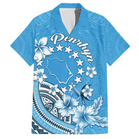 Personalised Penrhyn Gospel Day Family Matching Long Sleeve Bodycon Dress and Hawaiian Shirt Cook Islands Tribal Pattern LT05 Dad's Shirt - Short Sleeve Blue - Polynesian Pride