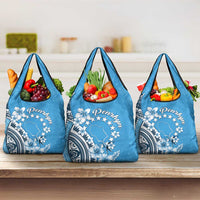 Penrhyn Gospel Day Grocery Bag Cook Islands Tribal Pattern LT05 3-pack One Size Blue - Polynesian Pride