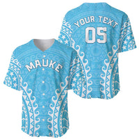 Custom Cook Islands Mauke Baseball Jersey Polynesian Tribal Tattoo