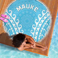Custom Cook Islands Mauke Beach Blanket Polynesian Tribal Tattoo