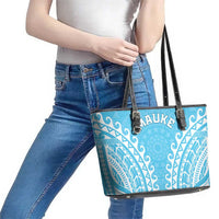 Cook Islands Mauke Leather Tote Bag Polynesian Tribal Tattoo LT05 - Polynesian Pride