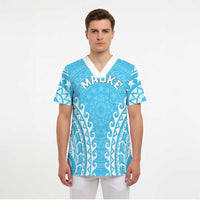 Custom Cook Islands Mauke Scrub Top Polynesian Tribal Tattoo - Polynesian Pride