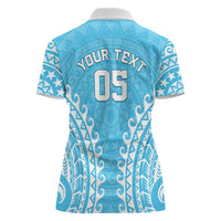 Custom Cook Islands Mauke Women Polo Shirt Polynesian Tribal Tattoo LT05 - Polynesian Pride