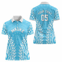 Custom Cook Islands Mauke Women Polo Shirt Polynesian Tribal Tattoo LT05 - Polynesian Pride