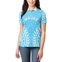 Custom Cook Islands Mauke Women Polo Shirt Polynesian Tribal Tattoo LT05 - Polynesian Pride