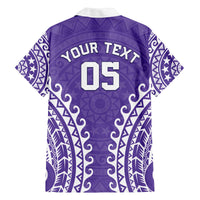 Custom Cook Islands Rarotonga Family Matching Off The Shoulder Long Sleeve Dress and Hawaiian Shirt Polynesian Tribal Tattoo