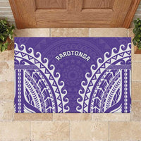 Custom Cook Islands Rarotonga Rubber Doormat Polynesian Tribal Tattoo